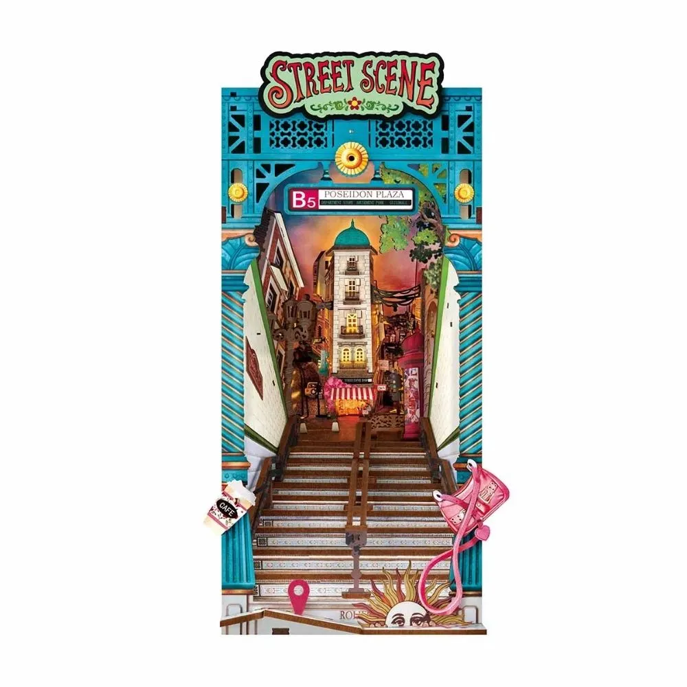 Figured'Art Straatscène book nook 13x23x25cm met led