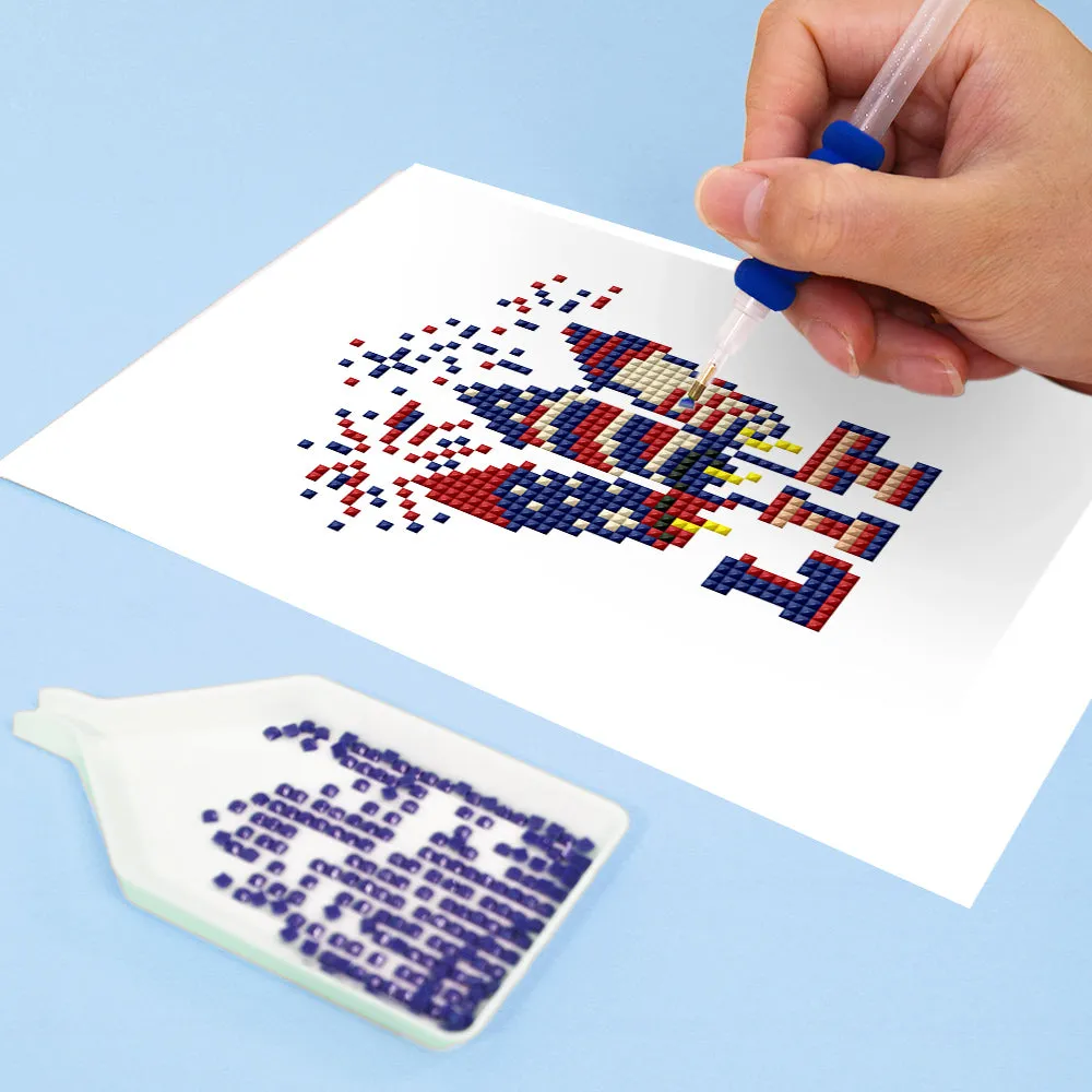 Figured'Art Amerikaanse Geest mini diamond painting 15x20 cm 4 stuks