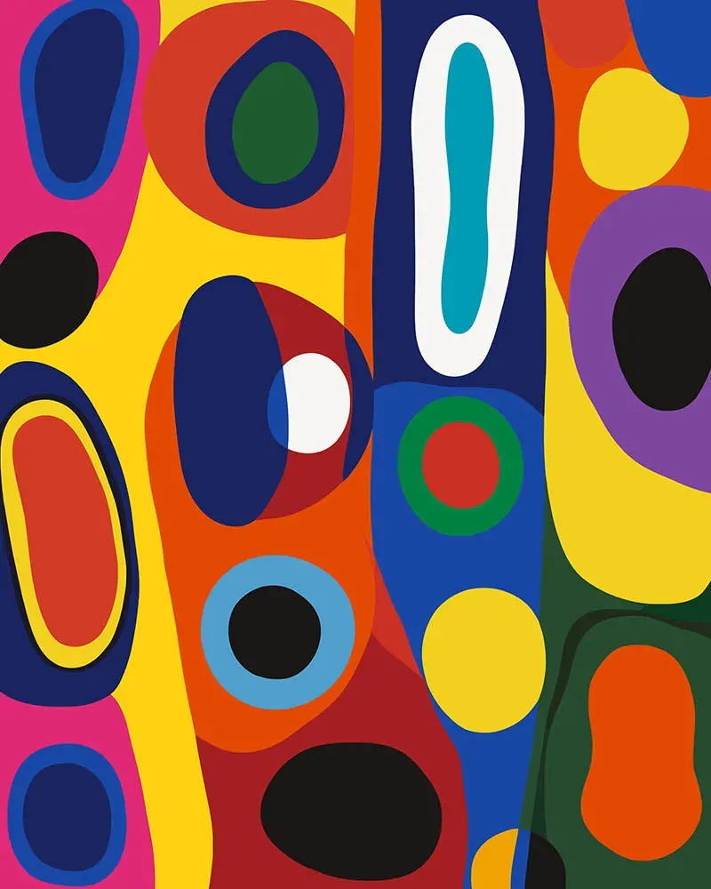 Figured'Art Tribale Geometrische Abstractie schilderen op nummer 40x50
