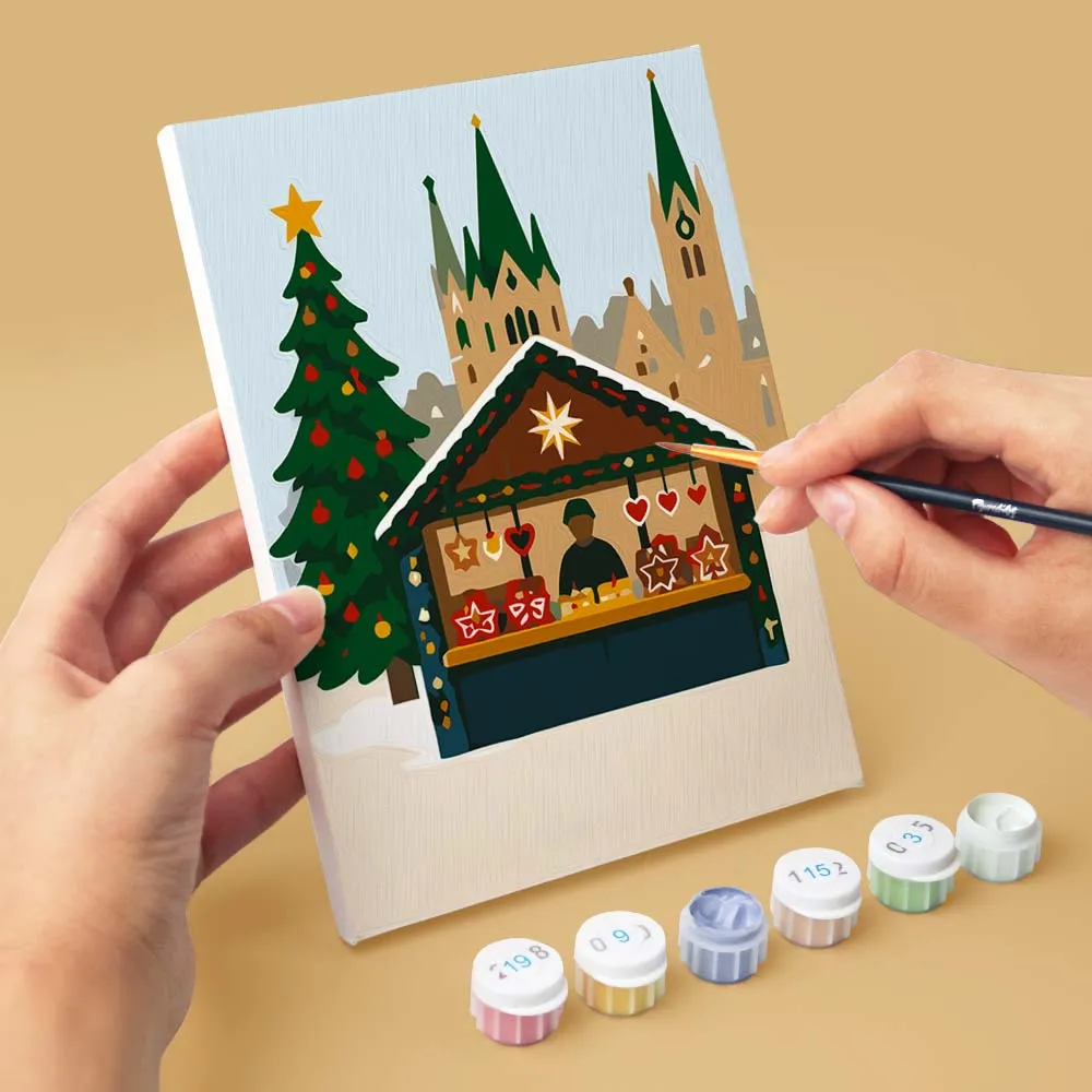 Figured'Art Kerst in Europa mini schilderen op nummer 6 stuks
