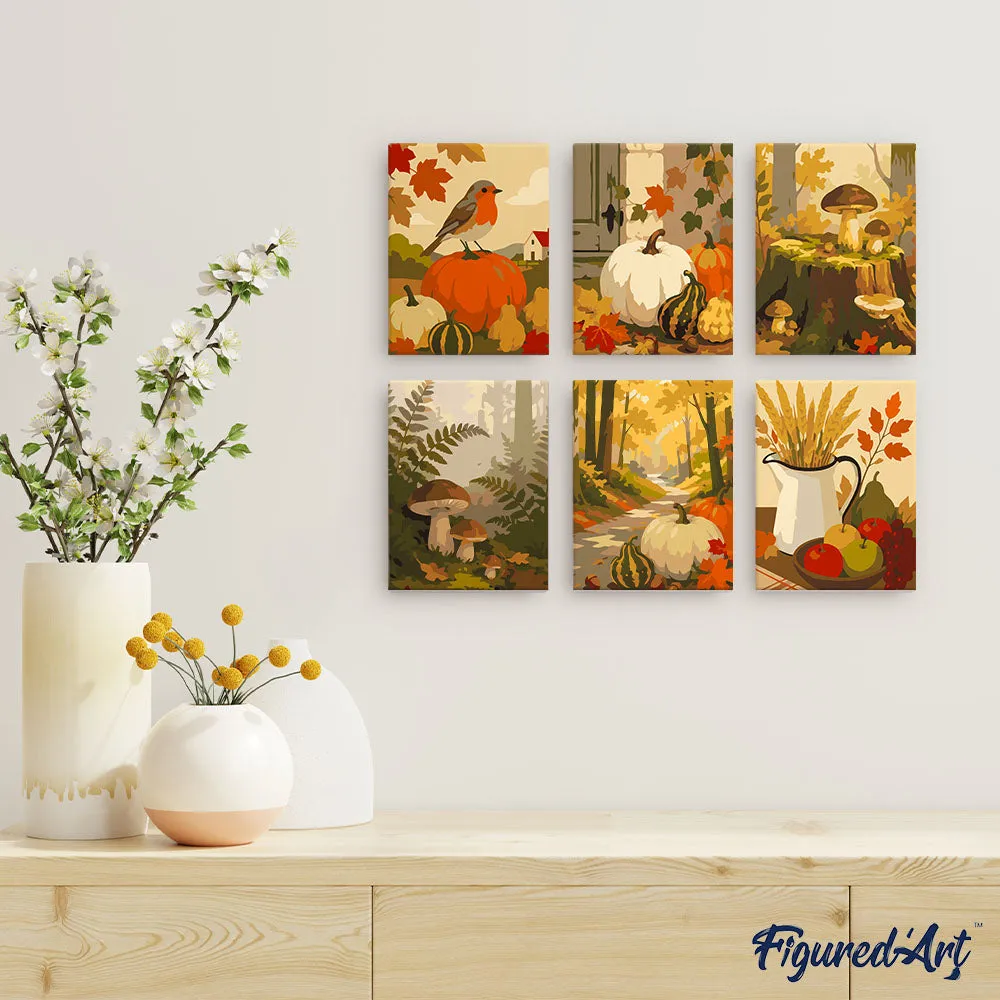 Figured'Art Bosoogstpad schilderen op nummer mini 15x20 cm 6 stuks
