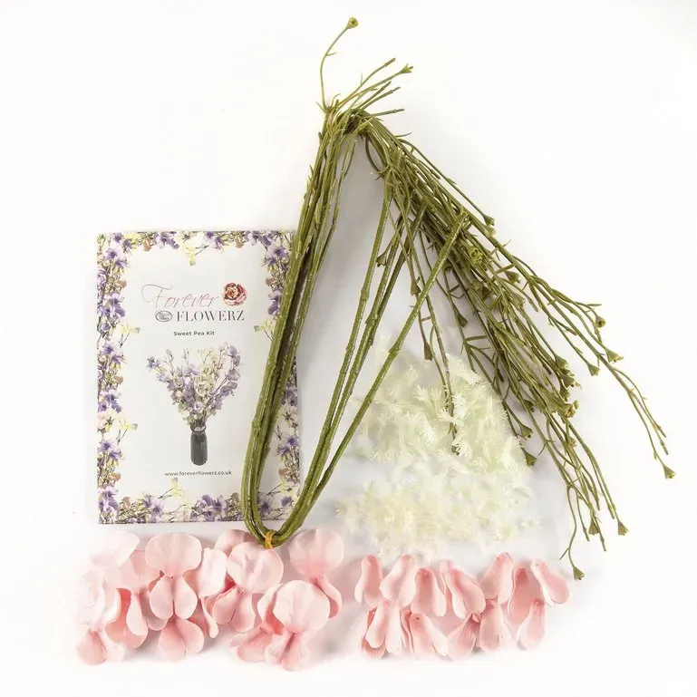 Craft Buddy Forever Flowerz Sweet Pea bloemenpakket roze 4 stelen