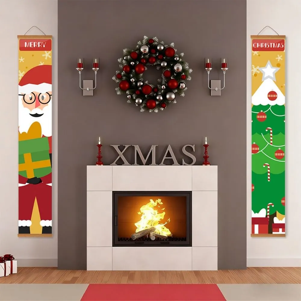 Figured'Art Kerstboom Magie deur banner schilderen op nummer 20x120