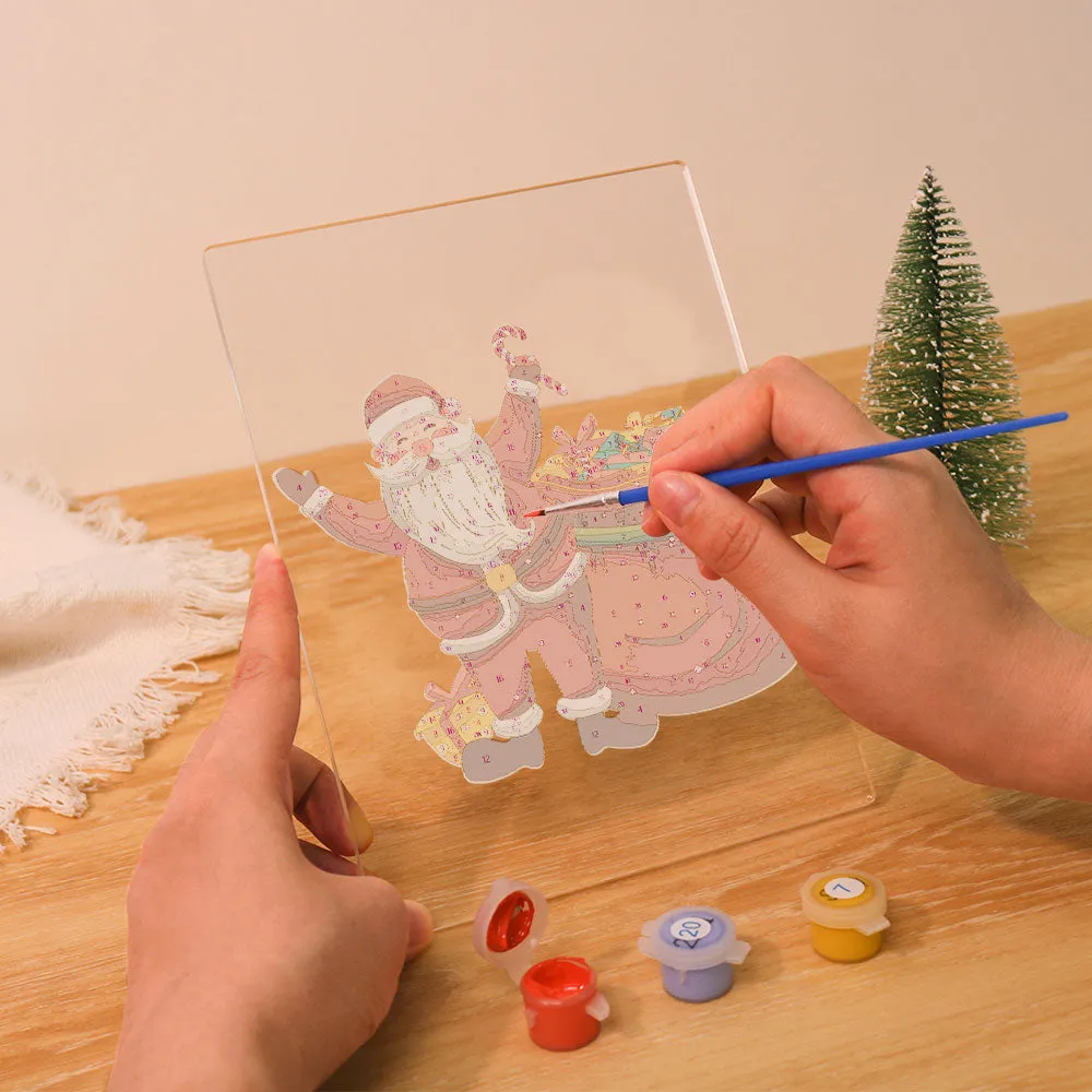 Figured'Art Kerstman 08 schilderen op nummer 15x20cm LED