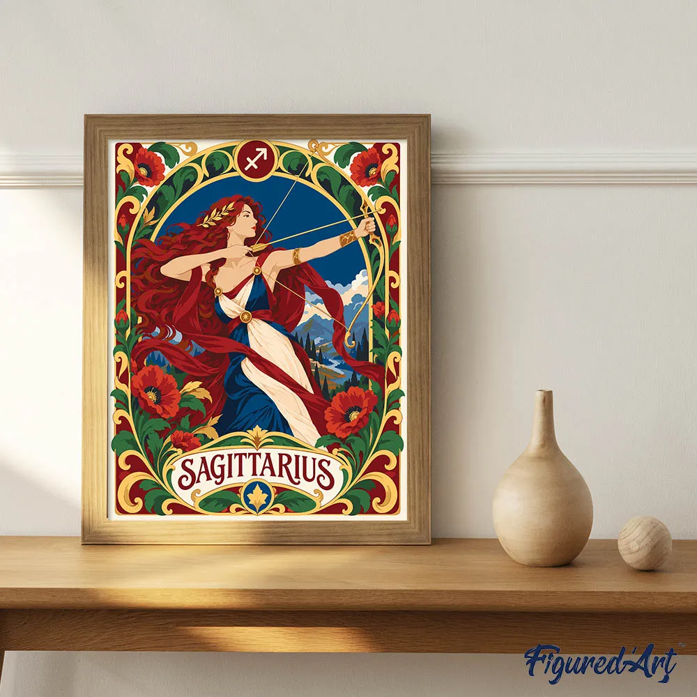 Figured'Art Art Nouveau Boogschutter schilderen op nummer 40x50 cm