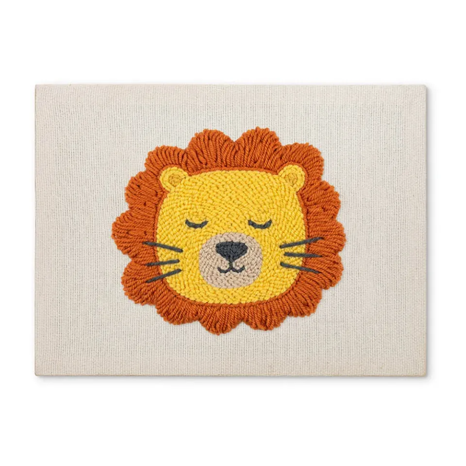Figured'Art Punch Needle Slapende Leeuw pakket met frame 20x30 cm