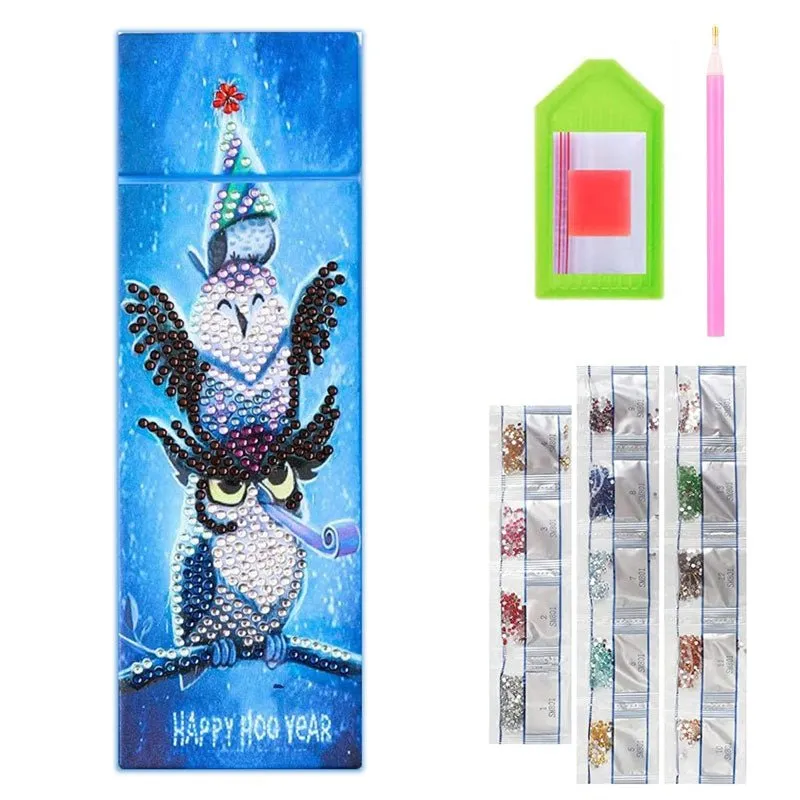 Figured'Art Uilen diamond painting pendoos 21x7x3 cm