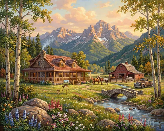 Figured'Art Alpiene cottage-droom diamond painting 40x50cm full drill