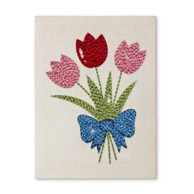 Figured'Art Tulpen Boeket punch needle pakket 20x30cm met frame zacht