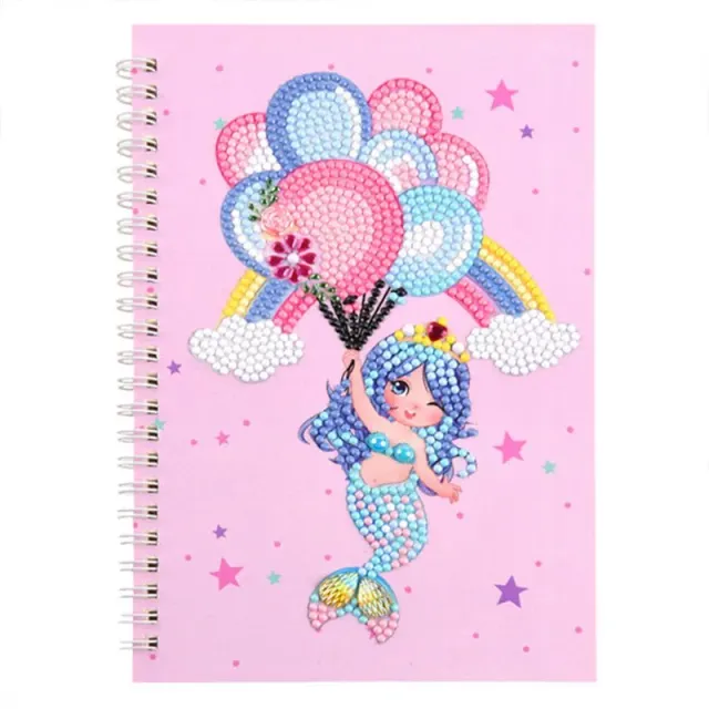 Figured'Art Zeemeermin met Ballonnen diamond painting boek A5