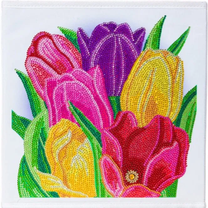 Craft Buddy Crystal Art Terrific Tulips opbergdoos diamond painting 30x30cm