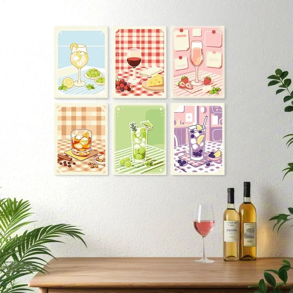 Figured'Art Aperitieftijd mini schilderen op nummer 15x20 cm 6 stuks
