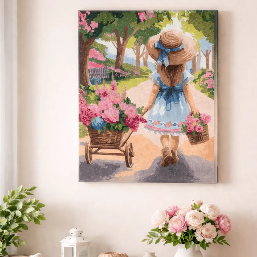 Craft Buddy Crystal Art Little Gardeners Journey canvas 40x50cm