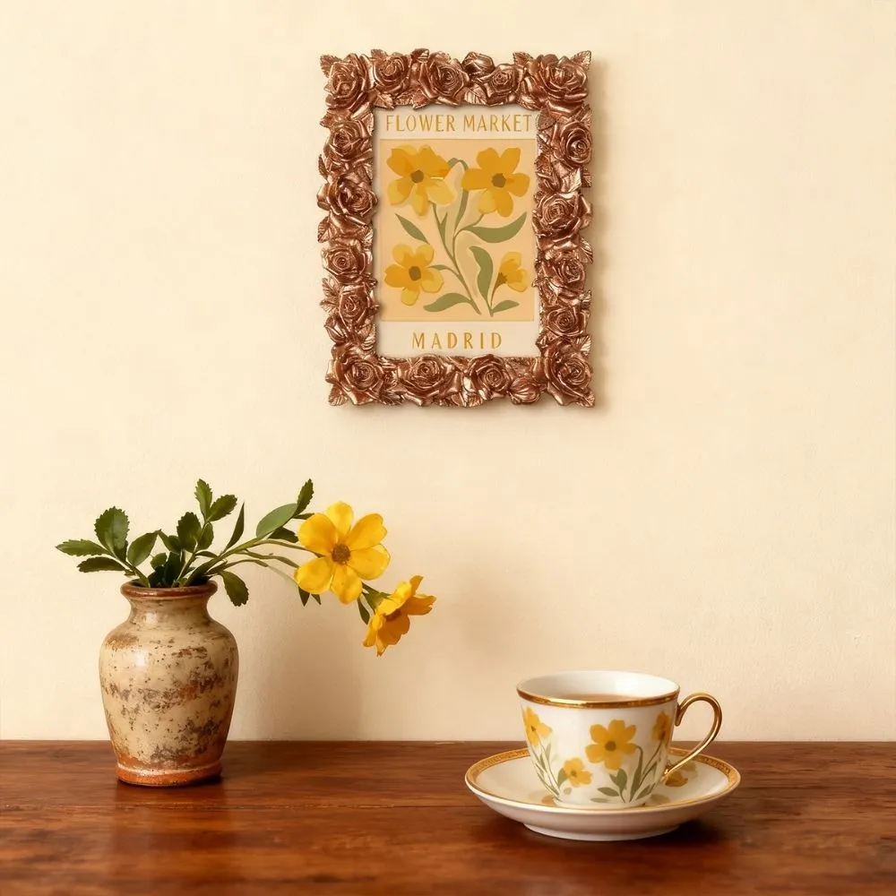 Figured'Art Mini Bloemenmarkt Madrid schilderen op nummer 15,7x9,7cm ingelijst