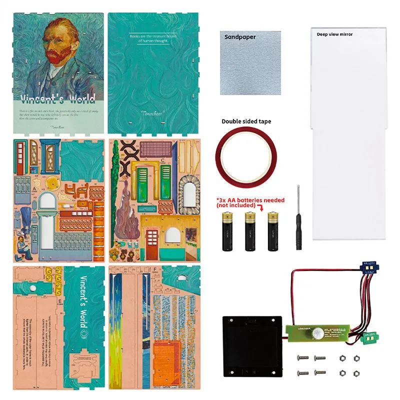 Figured'Art Vincent's Wereld book nook miniatuur 80 stukjes LED