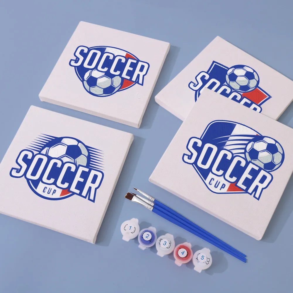 Figured'Art Mini Voetbalbeker schilderen op nummer 15x15cm 4x