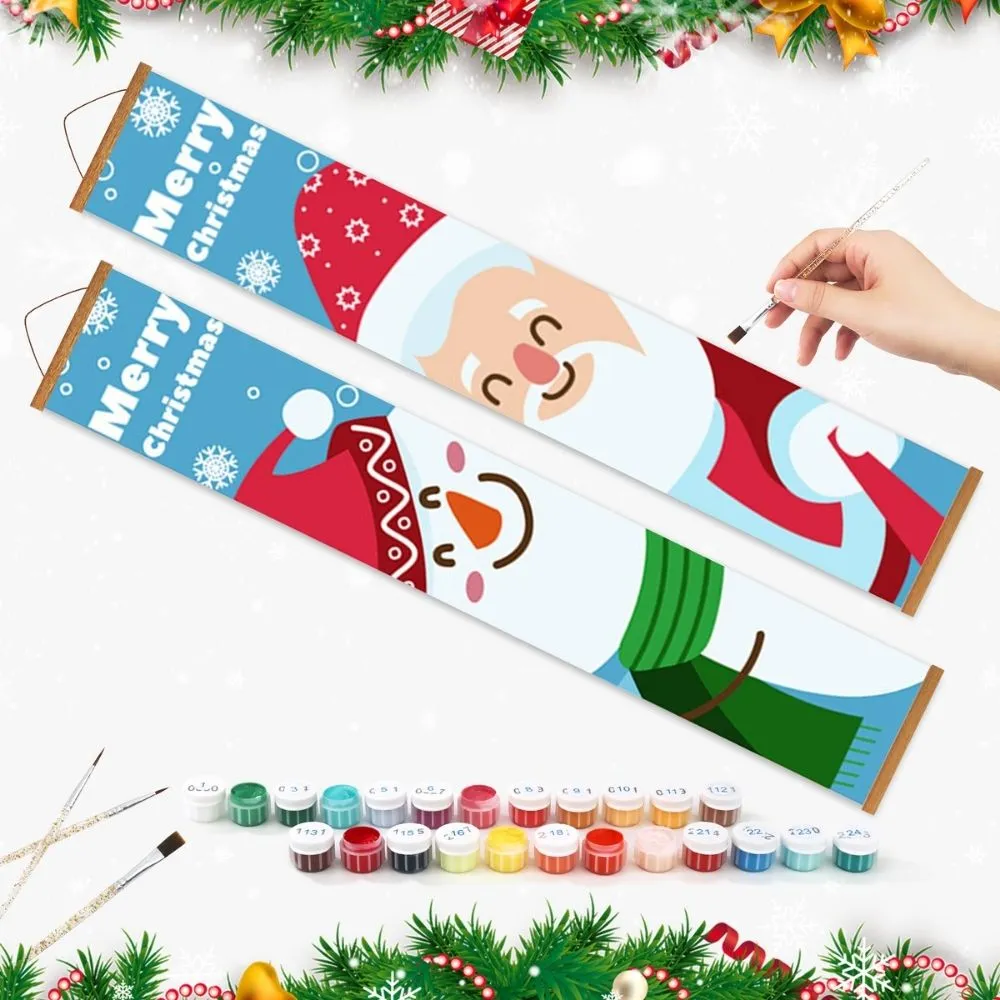Figured'Art Blije Sneeuwman deur banners schilderen op nummer 2 stuks