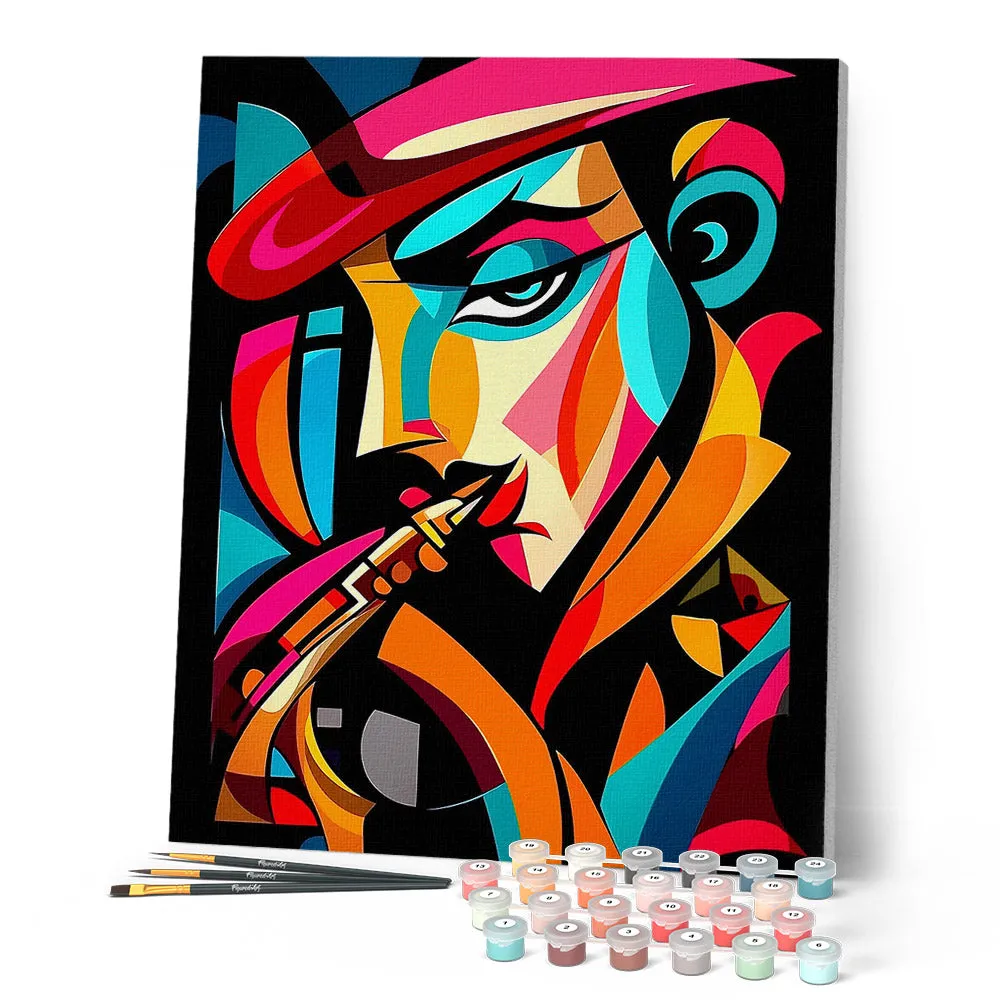 Figured'Art Gedurfd Abstract Sax Man schilderen op nummer 40x50cm