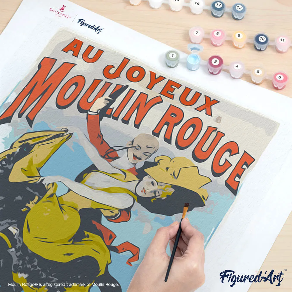 Figured'Art Moulin Rouge-affiche Parijs dat danst schilderen op nummer 40x50 cm