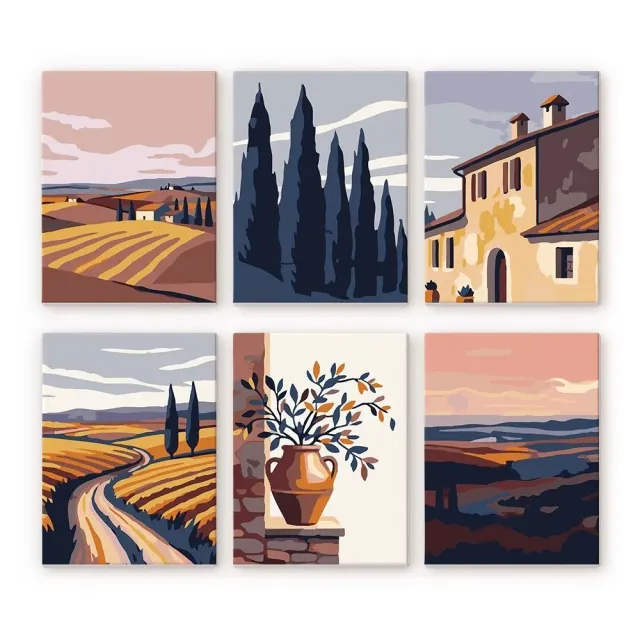 Figured'Art Mini Klassiek Toscane schilderen op nummer 15x20cm 6 stuks