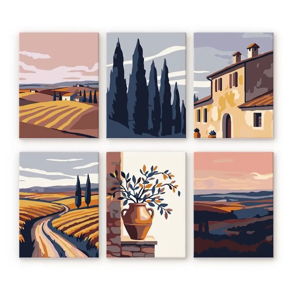 Figured'Art Mini Klassiek Toscane schilderen op nummer 15x20cm 6 stuks