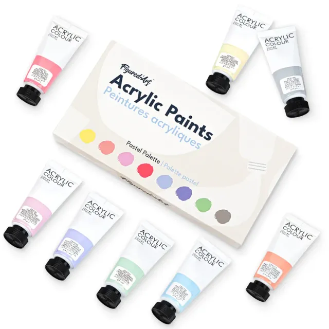 Figured'Art Pastelpalet acrylverf set voor zelfhardende klei pastel