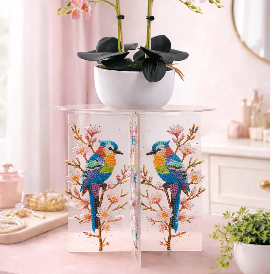 Craft Buddy Crystal Art Bird plantenstandaard acryl 23 cm