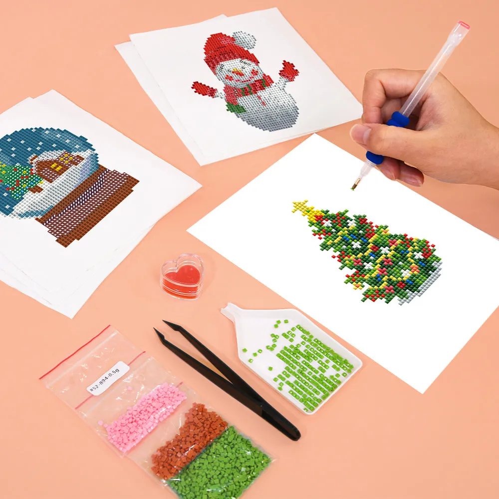 Figured'Art Feestelijke Kerst mini diamond painting 6 stuks 15x20cm