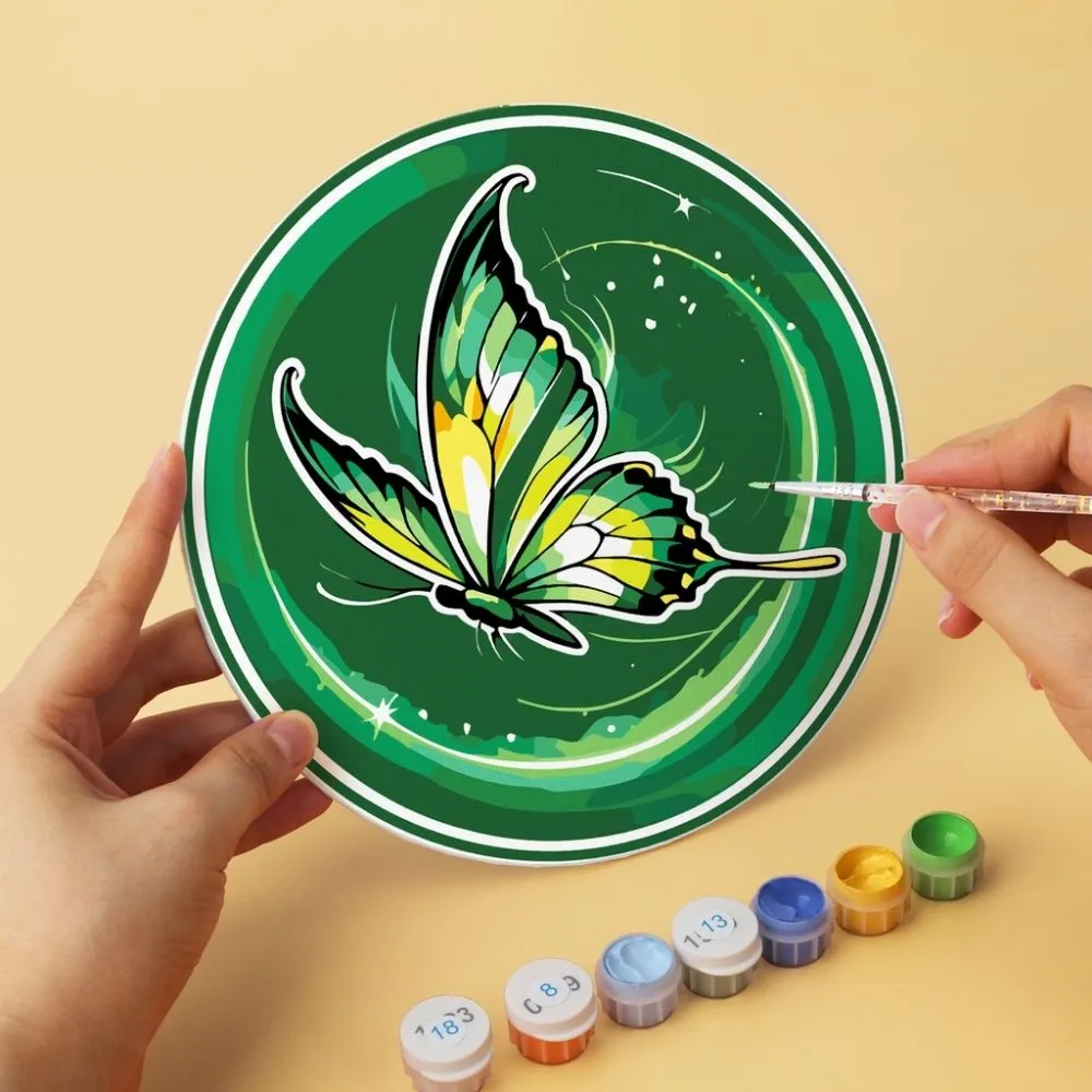 Figured'Art Mini Serie Smaragden vleugels schilderen op nummer Ø20cm 6x
