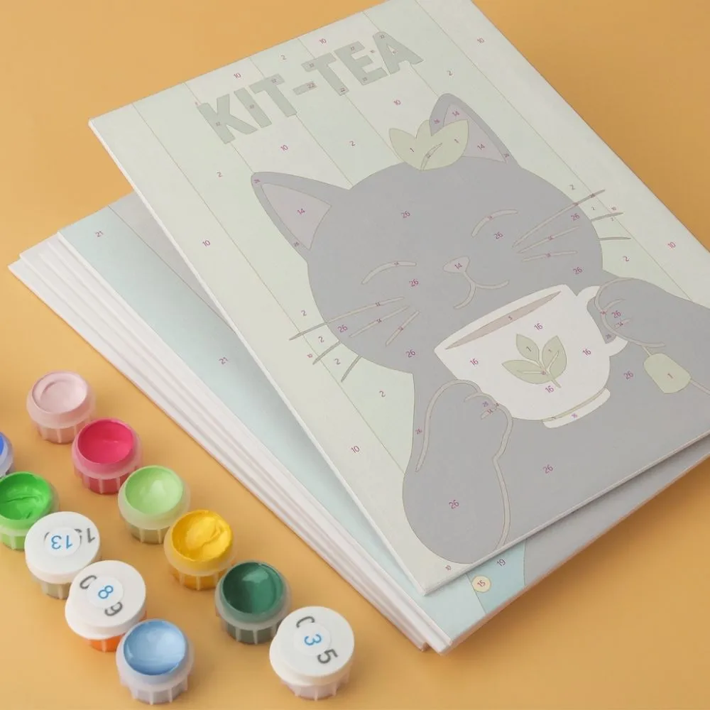 Figured'Art Mini Serie Miauwgie schilderen op nummer 15x20cm 6 stuks
