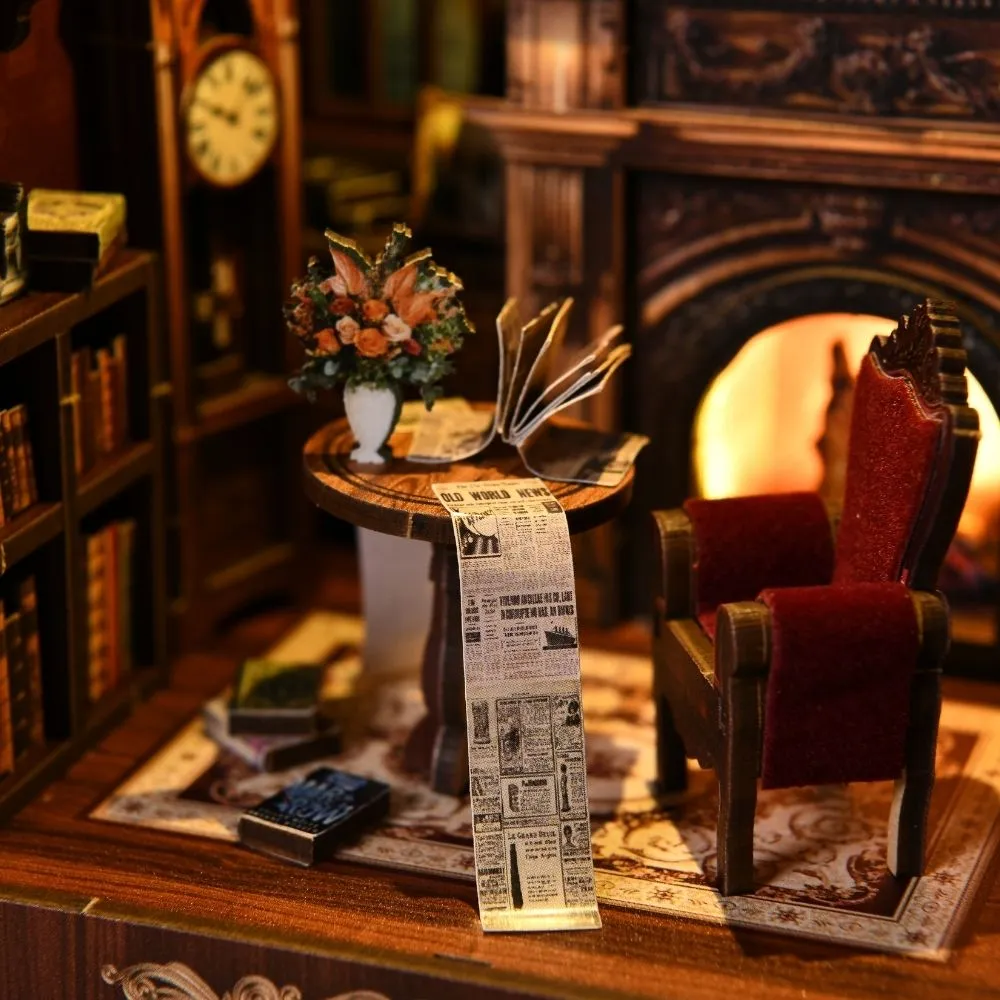 Figured'Art Book Nook Schemerbibliotheek miniatuur met led 194 delen