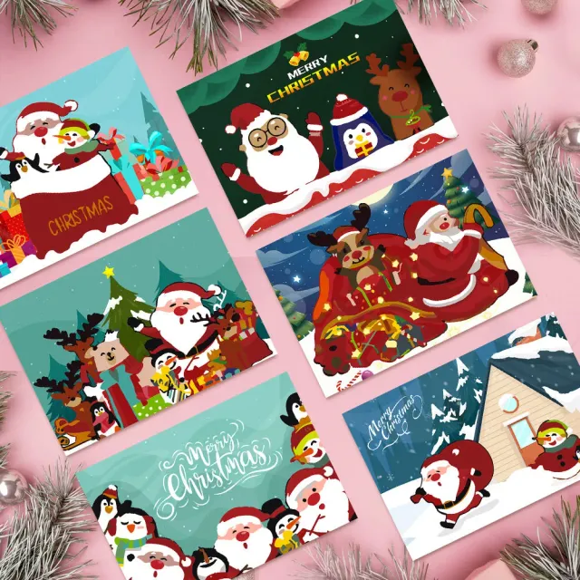 Figured'Art Kerstkaarten schilderen op nummer set van 6 serie 4