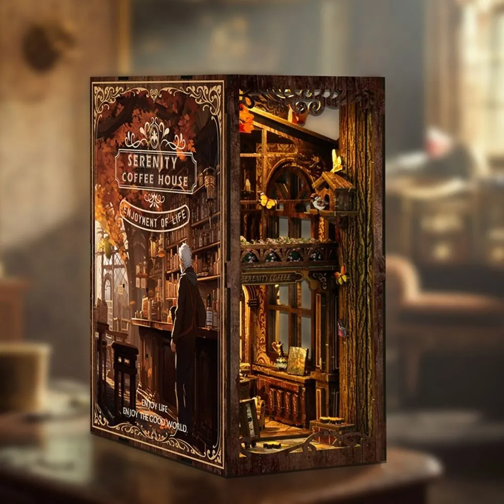 Figured'Art Serenity Koffiehuis book nook 23x18x11cm met led