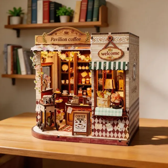 Figured'Art Vrijetijd Paviljoen Koffiehuis miniatuurhuisje 3D puzzel