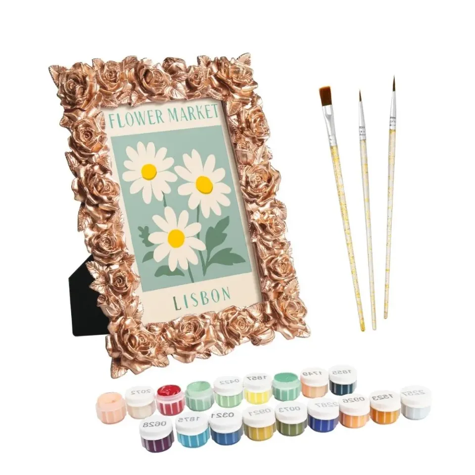 Figured'Art Bloemenmarkt Lissabon mini schilderen op nummer met lijst