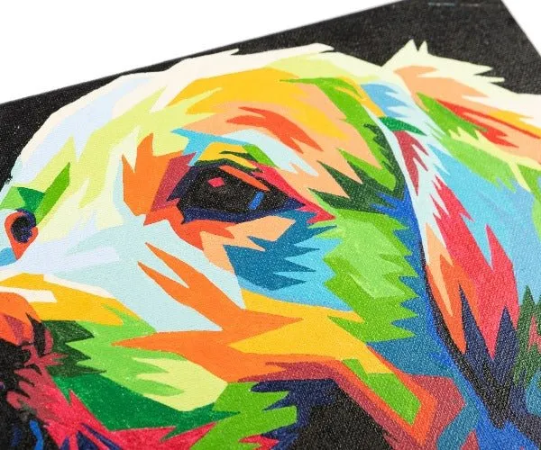 Craft Buddy Paint by Numb3rs Colourful Pup schilderen op nummer 30x30cm