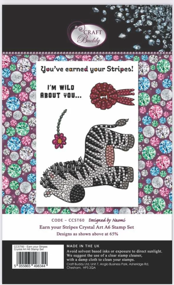 Craft Buddy Earn Your Stripes A6 stempelset 5 stuks zebra