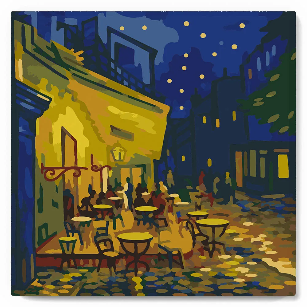 Figured'Art Van Gogh Café Terras mini schilderen op nummer 20x20