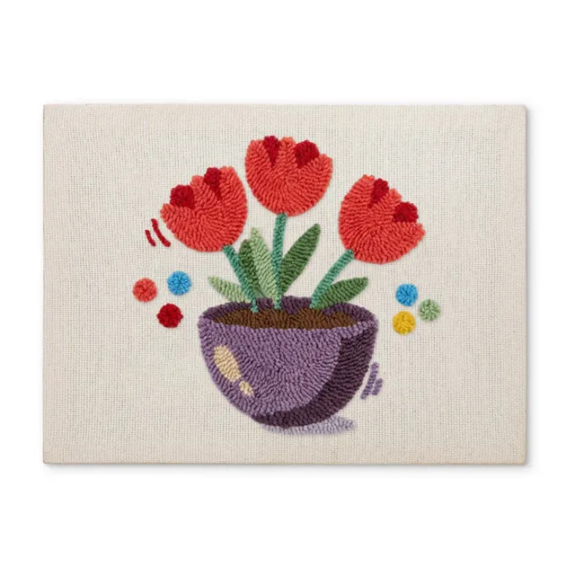Figured'Art Kleurrijke Tulpen punch needle pakket met frame