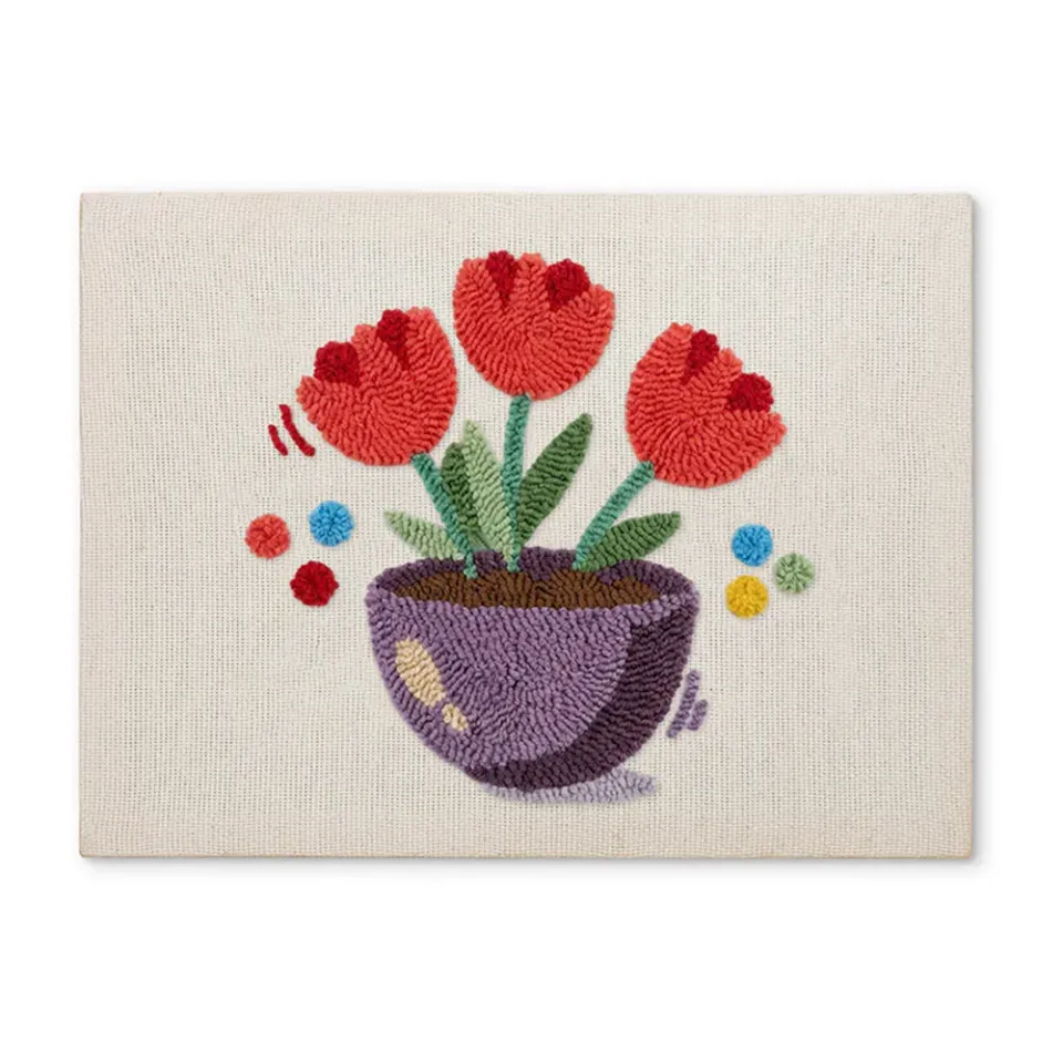 Figured'Art Kleurrijke Tulpen punch needle pakket met frame