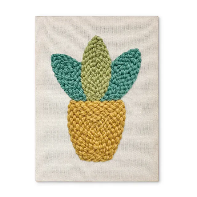 Figured'Art Mini Groen Punch Needle Pakket 20x30 cm met frame
