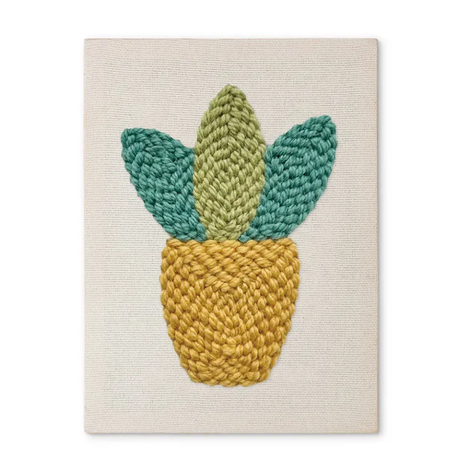 Figured'Art Mini Groen Punch Needle Pakket 20x30 cm met frame