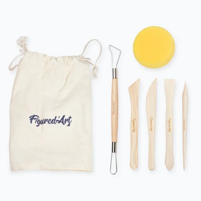 Figured'Art Pottery Tools boetseerset hout voor klei