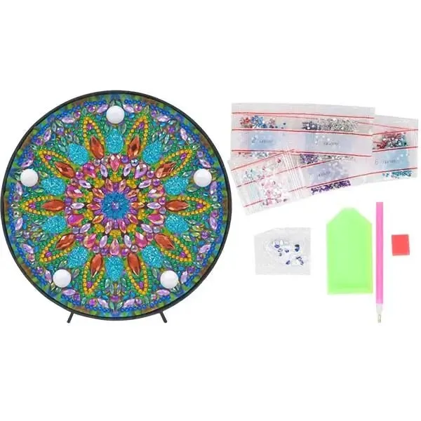 Figured'Art Mandala Mix diamond painting LED-lamp 15 cm