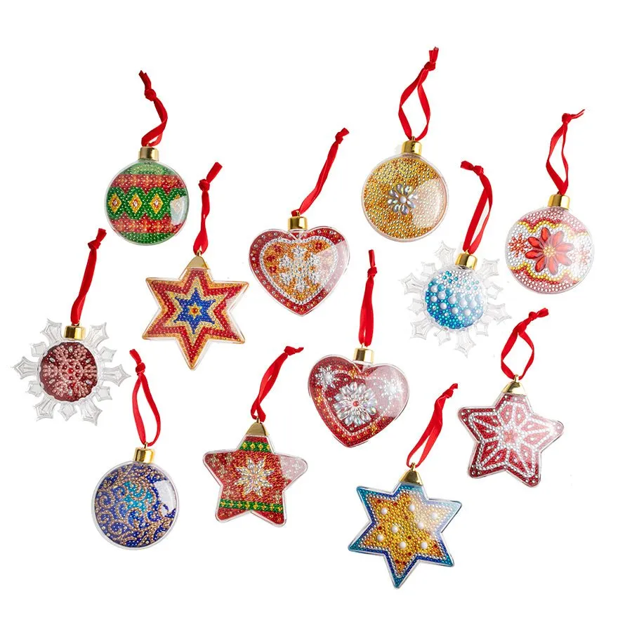 Craft Buddy Crystal Art Christmas Fillable Bauble knutselset 12 stuks