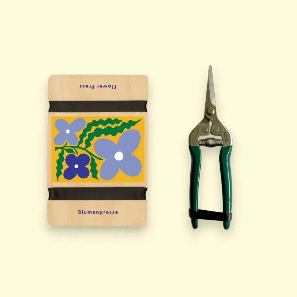 Studio Wald Smock bloemenpers cadeauset met snoeischaar