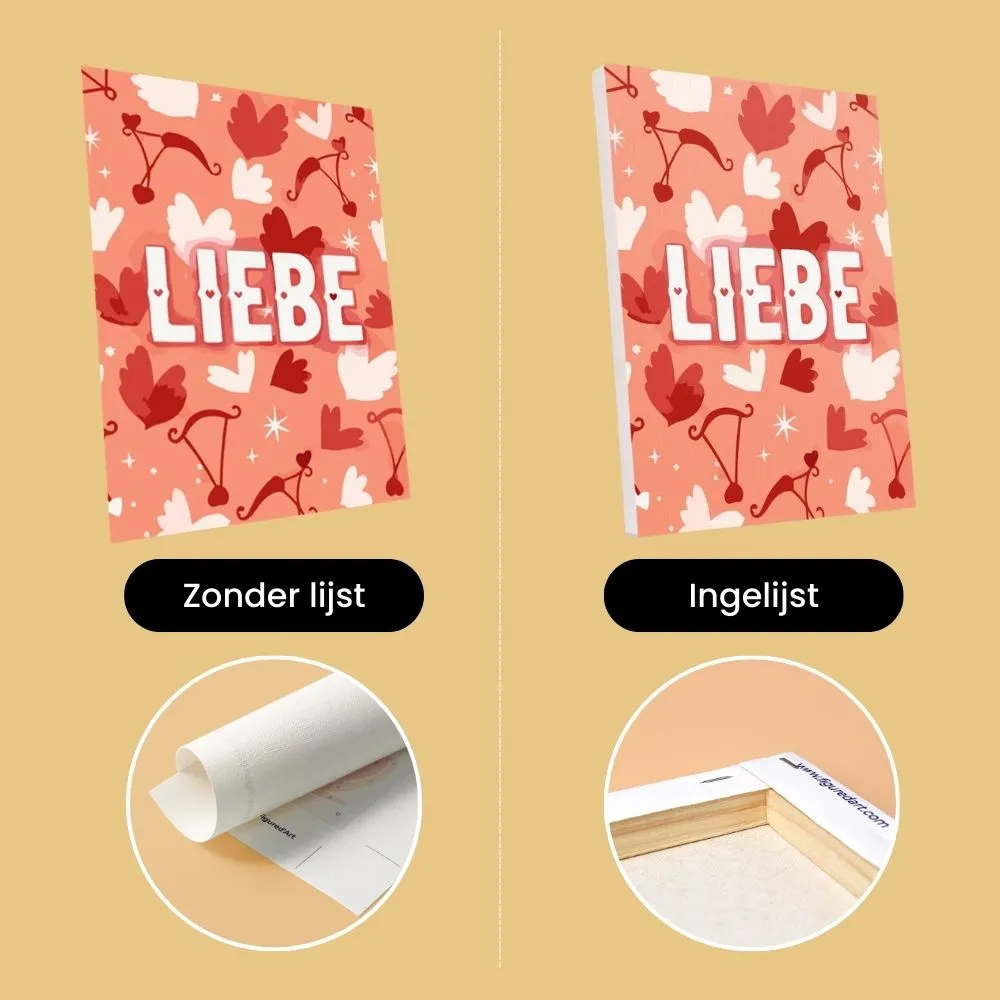 Figured'Art Mini Zoete Hartjes schilderen op nummer 6 stuks 15x20cm