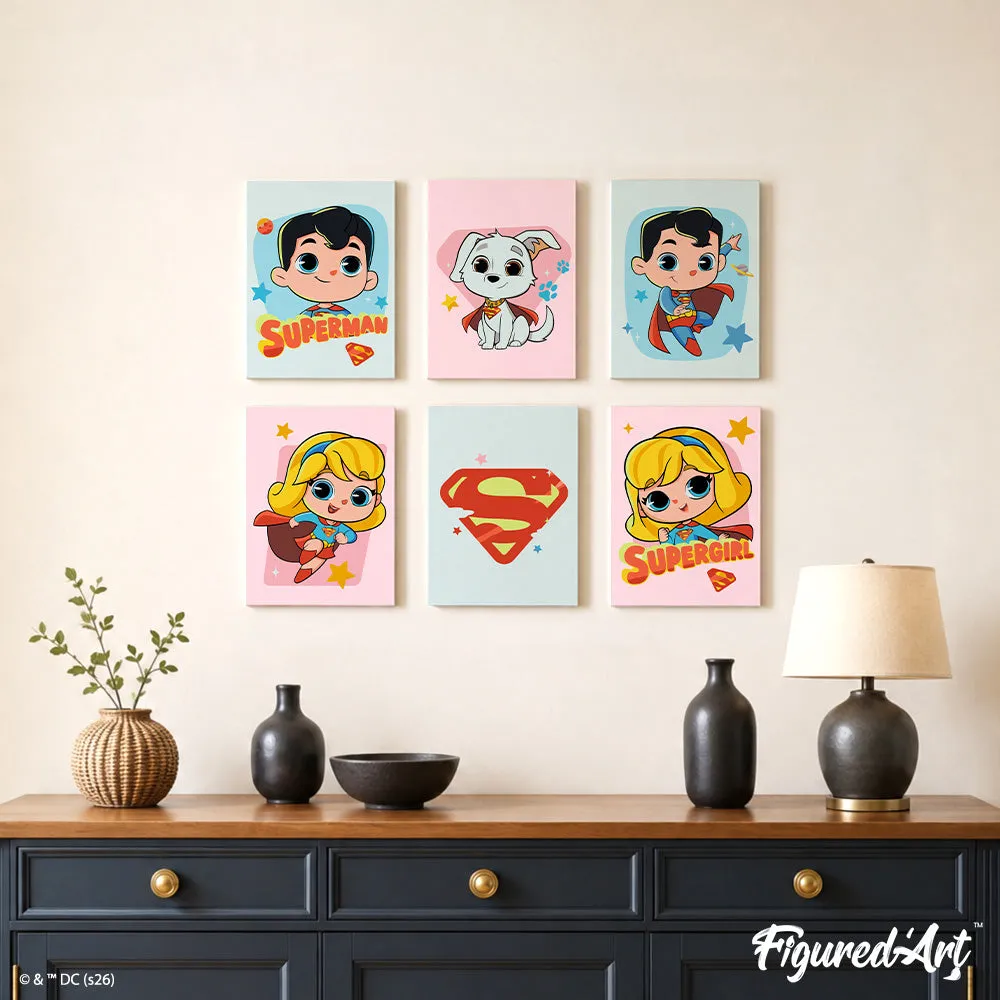 Figured'Art Superman en Supergirl schilderen op nummer 15x20 cm 6 stuks