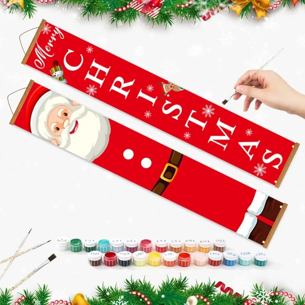 Figured'Art Klassieke Kerstman deur banners schilderen op nummer 2st