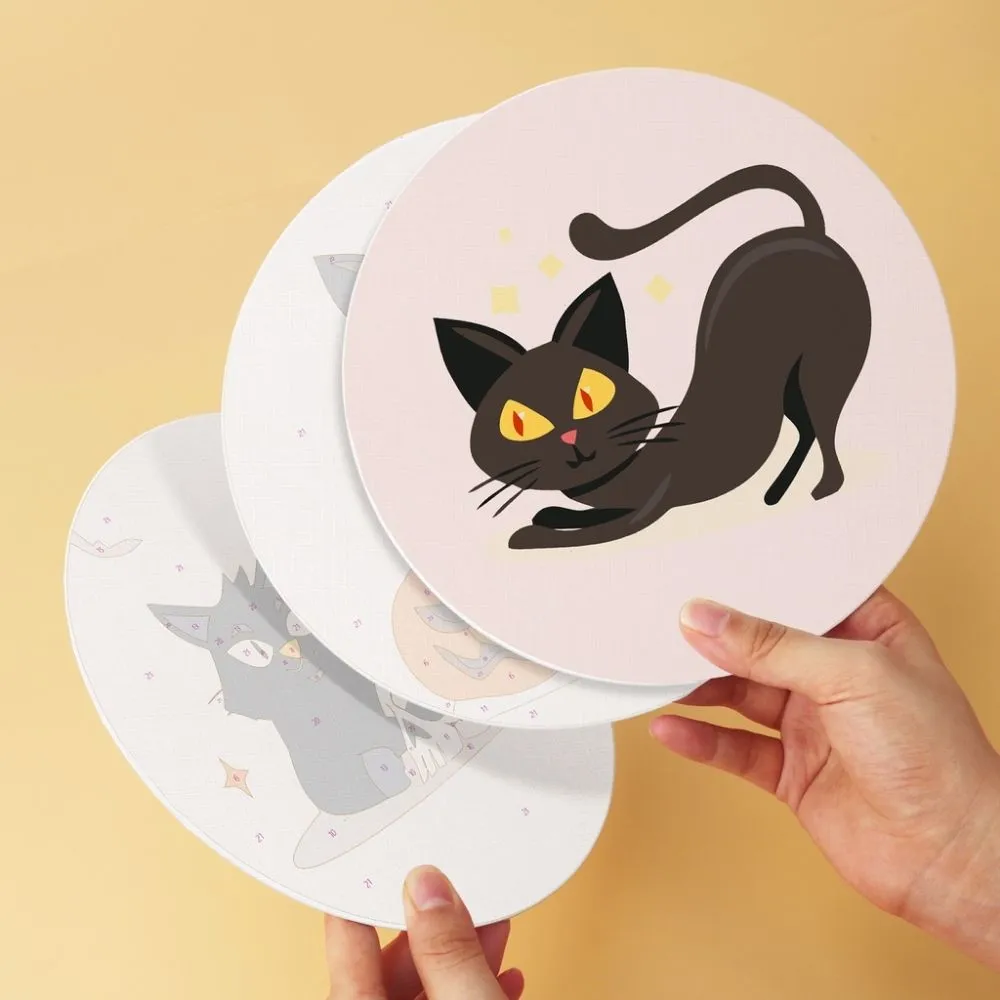 Figured'Art Spookachtige katten mini schilderen op nummer Ø20cm 6 stuks